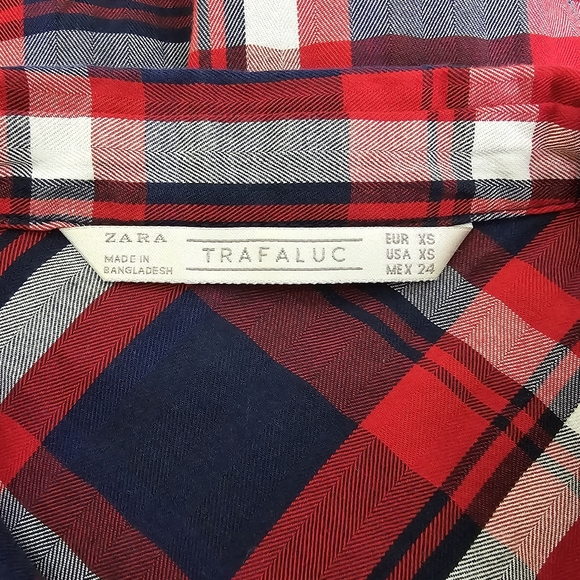 Zara Trafaluc Plaid Button Front Shirt - Picture 3 of 3